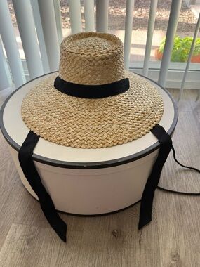 lack of color paloma tan wide brim dome down straw summer sun hat small 55cm NEW